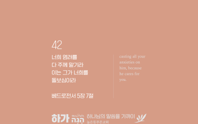 하가 2024-42 : 베드로전서 5장 7절